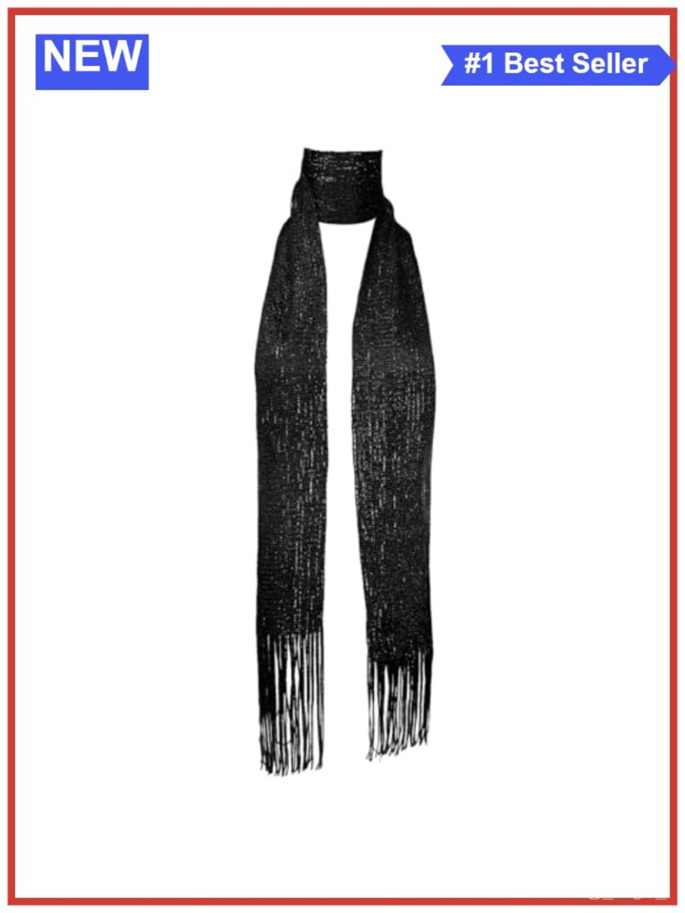 Sequin Neck Scarf for Women Skinny Long Lightweight Fashion Scarf